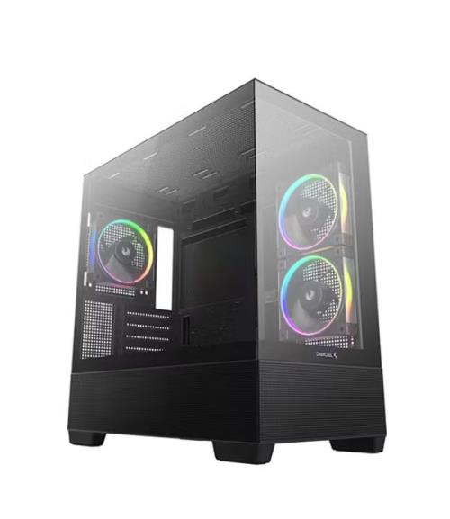 DEEPCOOL CG380-3F 3xARGB Fan PANORAMİK MİKRO-ATX SİYAH KASA